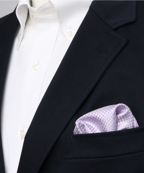 TOKYO SHIRTS（トウキョウシャツ）の「バスケット織 ベーシック ポケットチーフ（ポケットチーフ・メンズ・ブルーグリーン/オレンジ/エメラルド/ワインレッド/イエロー/エンジ/ライトピンク/ネイビー/ダークグレー/ロイヤルブルー/サックスブルー/ホワイト/パープル/シルバー・FREE）」の22枚目の写真