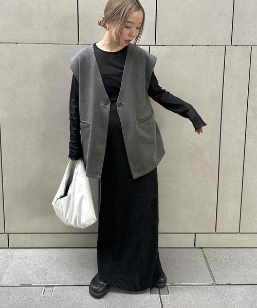 FORME ブラック ノーカラーベスト 楽天市場】ベスト レディース No Collar Vest【2 size】 ノー