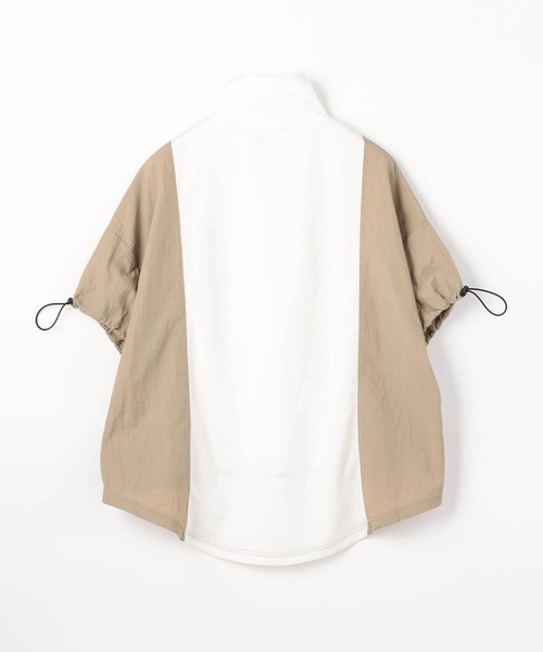 179/WG（イチナナキュウダブルジー）の「異素材切り替えハーフジッププルオーバー（Tシャツ/カットソー・レディース・ブラック/ベージュ系/ブルー系・FREE）」の7枚目の写真