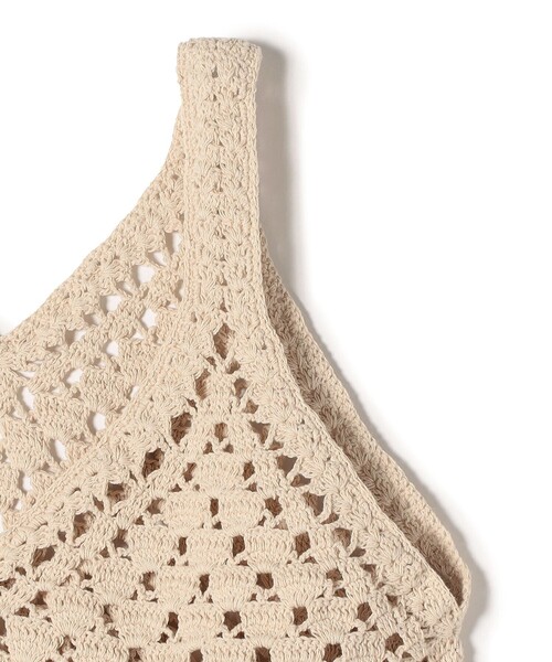 WARREN SCOTT（ワレーンスコット）の「【SHIPS別注】WARREN SCOTT:〈手洗い可能〉クロシェ ニット キャミ（ニット/セーター・レディース・ブラック/ナチュラル・ONE SIZE）」の6枚目の写真