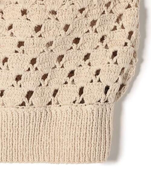 WARREN SCOTT（ワレーンスコット）の「【SHIPS別注】WARREN SCOTT:〈手洗い可能〉クロシェ ニット キャミ（ニット/セーター・レディース・ブラック/ナチュラル・ONE SIZE）」の5枚目の写真