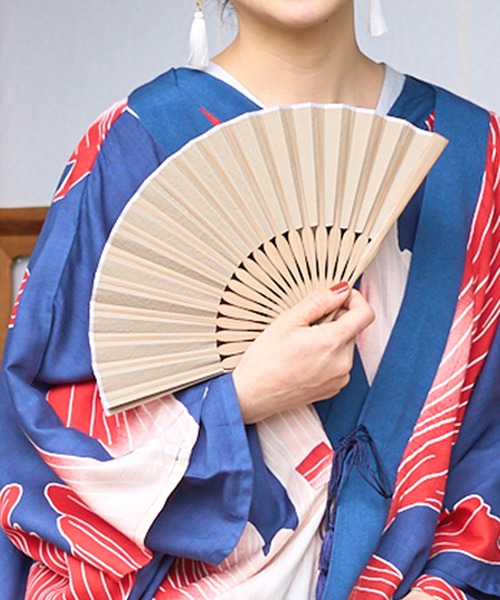 カヤ(カヤ)の「【カヤ】無地撥水扇子(扇子/うちわ・レディース・ネイビー/キナリ/ダークグリーン・FREE)」の2枚目の写真