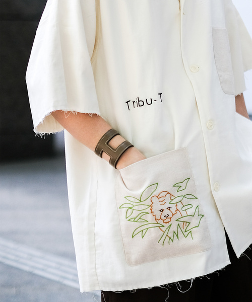 EDIFICE(エディフィス)の「【Tribu-To for LA BOUCLE】別注 アニマルズシャツ(シャツ/ブラウス・メンズ・ベージュ系その他/ベージュ・MEDIUM/LARGE)」の6枚目の写真