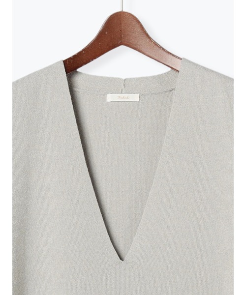 Te chichi（テチチ）の「チュニックニットベスト（ベスト・レディース・ブラック/オフホワイト/グレー・ﾌﾘ-）」の7枚目の写真