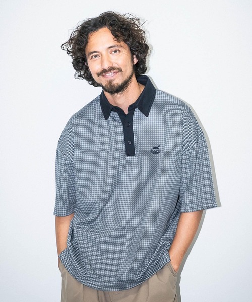 URBAN RESEARCH Sonny Label（アーバンリサーチサニーレーベル）の「『吸水速乾』『UVカット』　OOPS　カットジャガード半袖ポロシャツ（ポロシャツ・メンズ・レッド系その他/ベージュ系その他/ブルー系その他・MEDIUM/LARGE）」の7枚目の写真