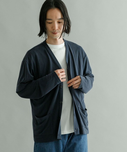 URBAN RESEARCH（アーバンリサーチ）の「フェードハニカムカーディガン（カーディガン/ボレロ・メンズ・チャコールグレー/ベージュ系その他/ブルー系その他・MEDIUM/LARGE）」の3枚目の写真