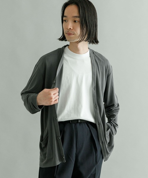 URBAN RESEARCH（アーバンリサーチ）の「フェードハニカムカーディガン（カーディガン/ボレロ・メンズ・チャコールグレー/ベージュ系その他/ブルー系その他・MEDIUM/LARGE）」の2枚目の写真