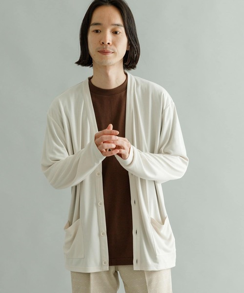 URBAN RESEARCH（アーバンリサーチ）の「フェードハニカムカーディガン（カーディガン/ボレロ・メンズ・チャコールグレー/ベージュ系その他/ブルー系その他・MEDIUM/LARGE）」の5枚目の写真