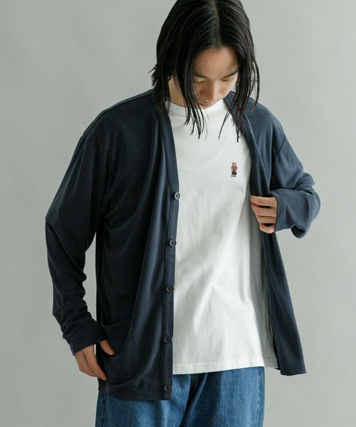 URBAN RESEARCH（アーバンリサーチ）の「フェードハニカムカーディガン（カーディガン/ボレロ・メンズ・チャコールグレー/ベージュ系その他/ブルー系その他・MEDIUM/LARGE）」の6枚目の写真