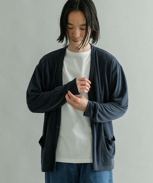 URBAN RESEARCH（アーバンリサーチ）の「フェードハニカムカーディガン（カーディガン/ボレロ・メンズ・チャコールグレー/ベージュ系その他/ブルー系その他・MEDIUM/LARGE）」の11枚目の写真