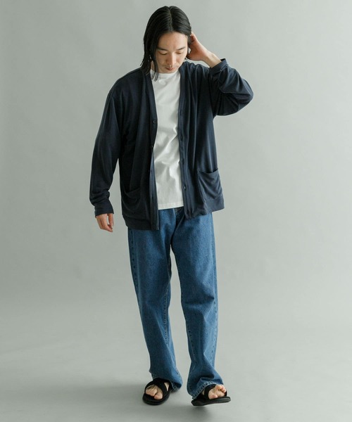 URBAN RESEARCH（アーバンリサーチ）の「フェードハニカムカーディガン（カーディガン/ボレロ・メンズ・チャコールグレー/ベージュ系その他/ブルー系その他・MEDIUM/LARGE）」の12枚目の写真