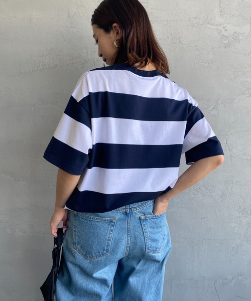 Carhartt WIP（カーハートダブリューアイピー）の「[carhartt WIP/カーハートダブリューアイピー] DAMPIER ワンポイントロゴボーダーTシャツ（Tシャツ/カットソー・レディース・ブルー/ターコイズブルー/ネイビー・M/L）」の15枚目の写真