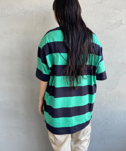 Carhartt WIP（カーハートダブリューアイピー）の「[carhartt WIP/カーハートダブリューアイピー] DAMPIER ワンポイントロゴボーダーTシャツ（Tシャツ/カットソー・レディース・ブルー/ターコイズブルー/ネイビー・M/L）」の12枚目の写真