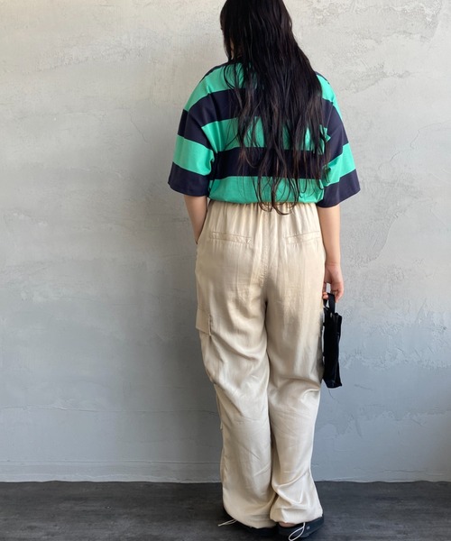 Carhartt WIP（カーハートダブリューアイピー）の「[carhartt WIP/カーハートダブリューアイピー] DAMPIER ワンポイントロゴボーダーTシャツ（Tシャツ/カットソー・レディース・ブルー/ターコイズブルー/ネイビー・M/L）」の9枚目の写真