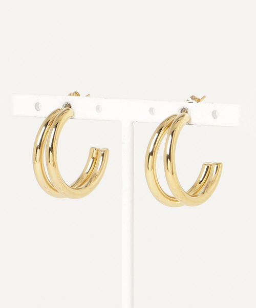 fredy emue（フレディエミュ）の「ステンレス2連Cリングピアス（ピアス（両耳用）・レディース・シルバー/ゴールド・FREE）」の7枚目の写真