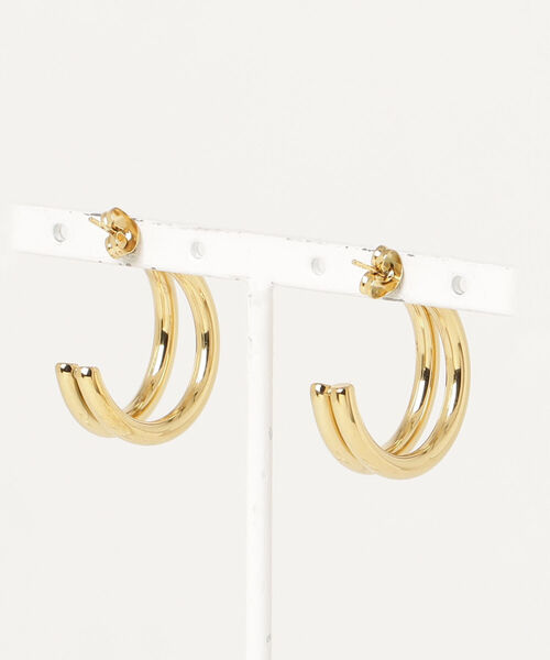 fredy emue（フレディエミュ）の「ステンレス2連Cリングピアス（ピアス（両耳用）・レディース・シルバー/ゴールド・FREE）」の8枚目の写真