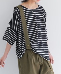 n'OrLABEL | 『ボーダー柄カットアウトTシャツ』(Tシャツ/カットソー)