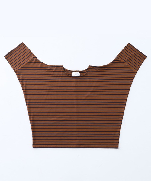 n'OrLABEL（ノアールレーベル）の「【廃盤】『ボーダー柄カットアウトTシャツ』（Tシャツ/カットソー・レディース・ブラウン/ホワイト×グリーン/ホワイト×ネイビー/ブラック×ホワイト・FREE）」の20枚目の写真