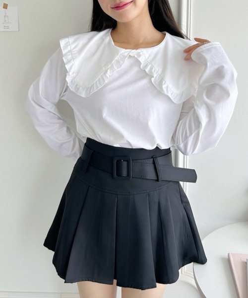 Loueme（ルエム）の「ルーズシルエットフリルカラーカットソートップス（Tシャツ/カットソー・レディース・ブラック/ホワイト/グレー・FREE）」の20枚目の写真