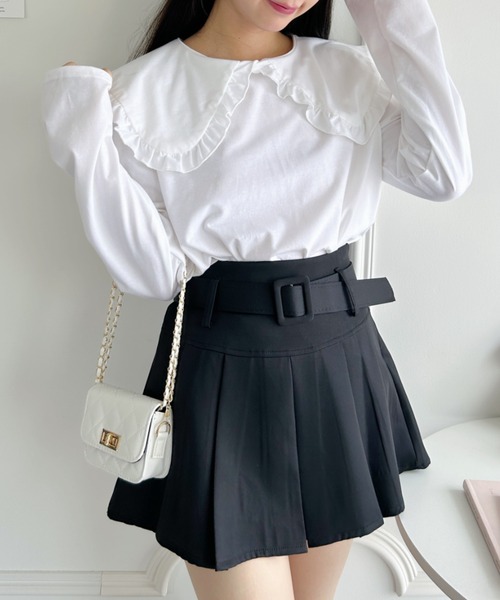 Loueme（ルエム）の「ルーズシルエットフリルカラーカットソートップス（Tシャツ/カットソー・レディース・ブラック/ホワイト/グレー・FREE）」の21枚目の写真