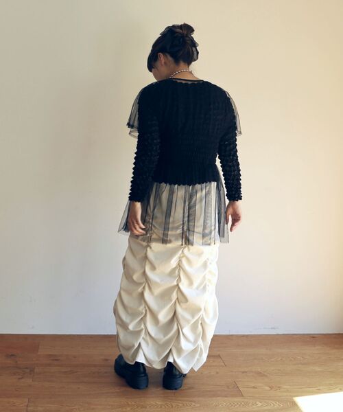 ur,Melty（ユアメルティー）の「裾シャーリングスカート（スカート・レディース・ナチュラル/イエロー/ブラック/ライトグレー・FREE）」の14枚目の写真