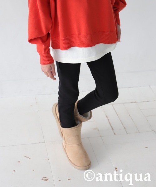 綿混生地リブレギンス（レギンス/スパッツ）｜antiqua（アンティカ）の