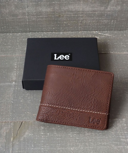 Lee（リー）の「Lee/リー レザー ロゴ ステッチ 2つ折りウォレット 二