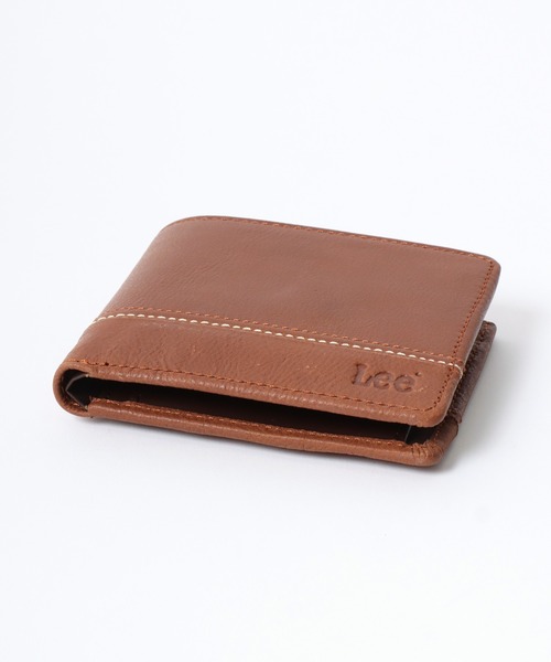 Lee（リー）の「Lee/リー レザー ロゴ ステッチ 2つ折りウォレット 二