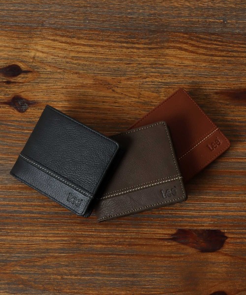 Lee（リー）の「Lee/リー レザー ロゴ ステッチ 2つ折りウォレット 二つ折り財布（財布・メンズ・ブラック/ブラウン/オリーブ/ダークブラウン・FREE）」の16枚目の写真