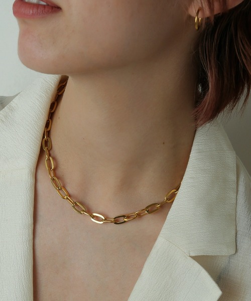 ORLEAN（オルレアン）の「金属アレルギー対応 ボリュームマンテルチェーンネックレス サージカルステンレス（ネックレス・レディース・ゴールド/シルバー・フリー）」の2枚目の写真