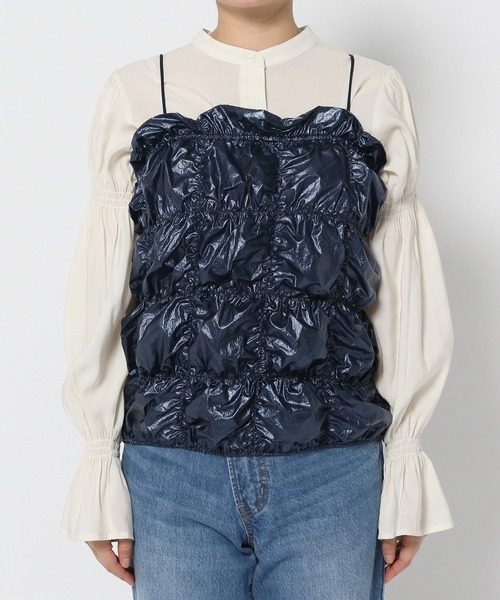 LOWRYS FARM(ローリーズファーム)の「マルチWAYシャーリングビスチェ 966624(シャツ/ブラウス・レディース・ブラック/ネイビー・FREE)」の8枚目の写真