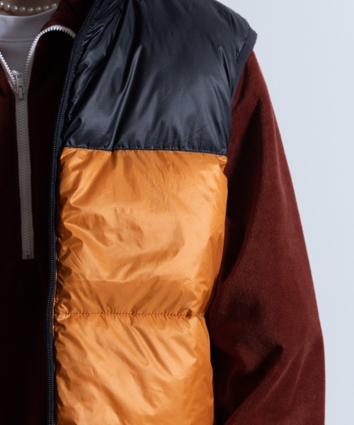 NYLAUS（ナイラス）の「スタンドカラー ヨーク切り替え ダウンベスト（ダウンベスト・メンズ・ホワイト/タン/オレンジ/ブラック/カーキ・LL/L/M）」の6枚目の写真
