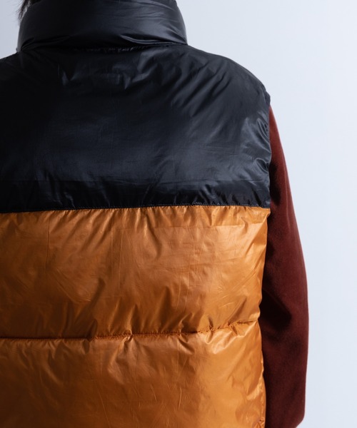 NYLAUS（ナイラス）の「スタンドカラー ヨーク切り替え ダウンベスト（ダウンベスト・メンズ・ホワイト/タン/オレンジ/ブラック/カーキ・LL/L/M）」の11枚目の写真