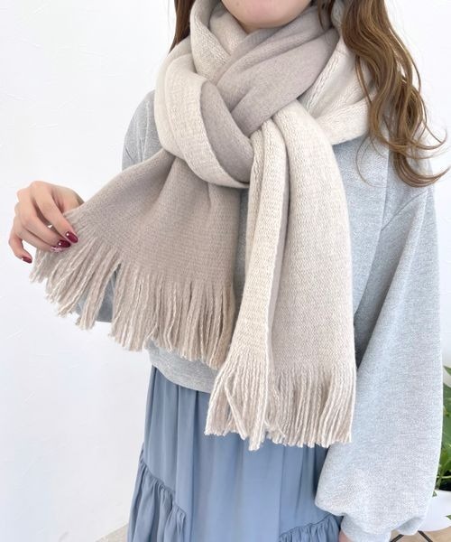 mysty woman(ミスティウーマン)の「リバーシブル無地ストール 961435(マフラー・レディース・ブラック/グレー系その他/ピンク/アイボリー・FREE)」の21枚目の写真