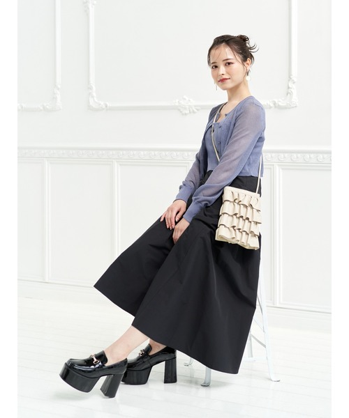 Mafmof(マフモフ)の「Mafmof(マフモフ)10cmヒールパールビット厚底ローファーパンプス(パンプス・レディース・ブラック/ブラック系その他・L/LL/S/M)」の20枚目の写真