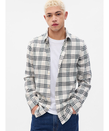 オーガニックコットン100% ミッドウェイト チェックフランネルシャツ（ユニセックス）