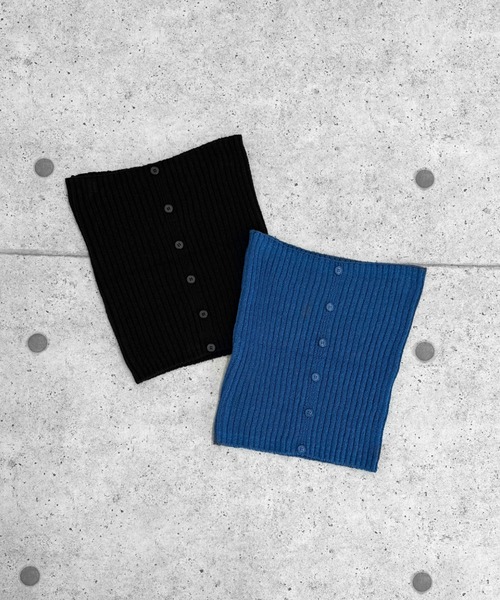 LVEU.（ラブユ.）の「【LVEU.】リブニットボタンビスチェ / トップス チューブトップ ビスチェ リブ ニット ボタン ブラック ブルー（チューブトップ・レディース・ブラック/ブルー・FREE）」の14枚目の写真