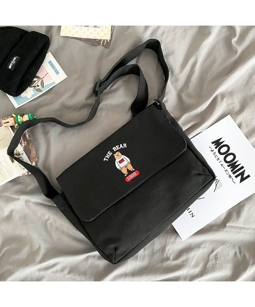 mushwear(マッシュウェア)の「ベアキャンバスショルダー(メッセンジャーバッグ・メンズ・ブラック/ホワイト/ブラウン・FREE)」の15枚目の写真