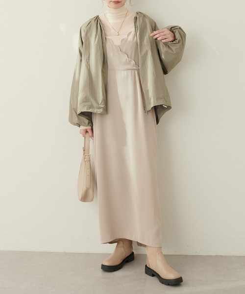 natural couture（ナチュラルクチュール）の「バルーン袖ギャザーブルゾン（ブルゾン・レディース・ブラック/カーキ/アイボリー・FREE）」の16枚目の写真