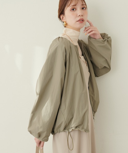 natural couture（ナチュラルクチュール）の「バルーン袖ギャザーブルゾン（ブルゾン・レディース・ブラック/カーキ/アイボリー・FREE）」の15枚目の写真