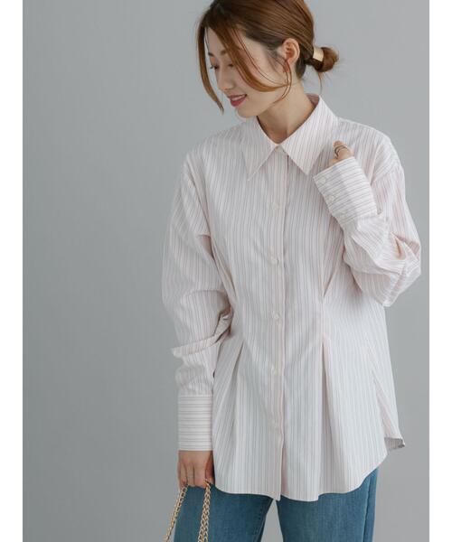 Te chichi（テチチ）の「ウエストタックシャツ（シャツ/ブラウス・レディース・ブルー/ホワイト/ピンク・F）」の4枚目の写真