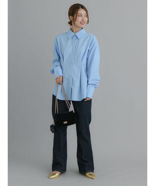 Te chichi（テチチ）の「ウエストタックシャツ（シャツ/ブラウス・レディース・ブルー/ホワイト/ピンク・F）」の5枚目の写真