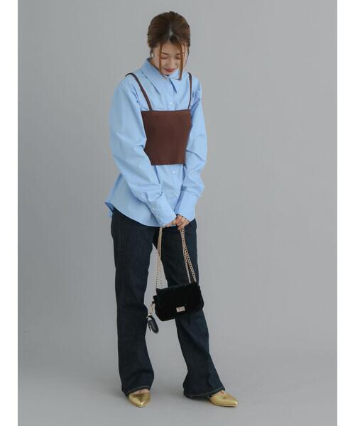 Te chichi（テチチ）の「ウエストタックシャツ（シャツ/ブラウス・レディース・ブルー/ホワイト/ピンク・F）」の6枚目の写真