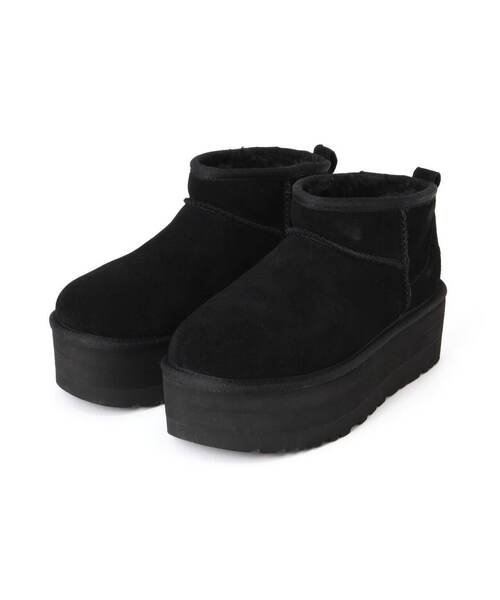 UGG（アグ）の「UGG（アグ）Classic Ultra Mini Platform（ブーツ・レディース・ブラック/ベージュ・8/7/6）」の3枚目の写真