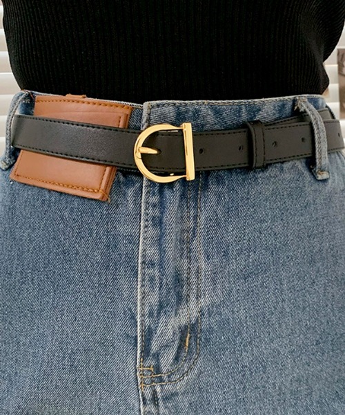 florist（フローリスト）の「【牛革】アンティークゴールドDモチーフレザーベルト（ベルト・レディース・ブラック/ブラウン/カーキブラウン・FREE）」の8枚目の写真