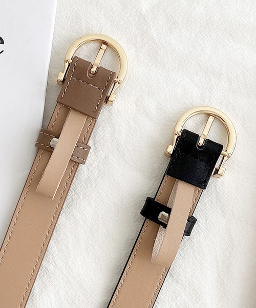 florist（フローリスト）の「【牛革】アンティークゴールドDモチーフレザーベルト（ベルト・レディース・ブラック/ブラウン/カーキブラウン・FREE）」の10枚目の写真