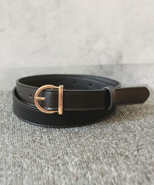 florist（フローリスト）の「【牛革】アンティークゴールドDモチーフレザーベルト（ベルト・レディース・ブラック/ブラウン/カーキブラウン・FREE）」の12枚目の写真