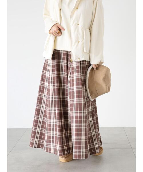 Lugnoncure（ルノンキュール）の「フレアマキシスカート（スカート・レディース・ホワイト/ブラウン/ブラック・F）」の4枚目の写真