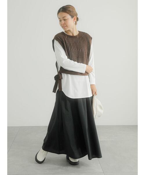 Lugnoncure（ルノンキュール）の「フレアマキシスカート（スカート・レディース・ホワイト/ブラウン/ブラック・F）」の11枚目の写真