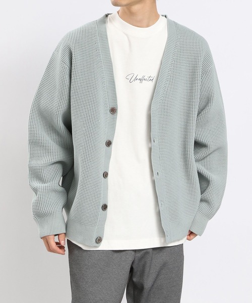 GLOBAL WORK Smile Seed Store(グローバルワーク スマイルシードストア)の「ポリエステルワッフルカーディガン/175924(カーディガン/ボレロ・メンズ・ブラック/ブルー系その他/セージグリーン/ブルー系その他5・LARGE/MEDIUM)」の3枚目の写真